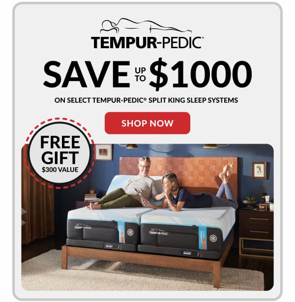 Tempur-Pedic up to $1000 off select split king systems