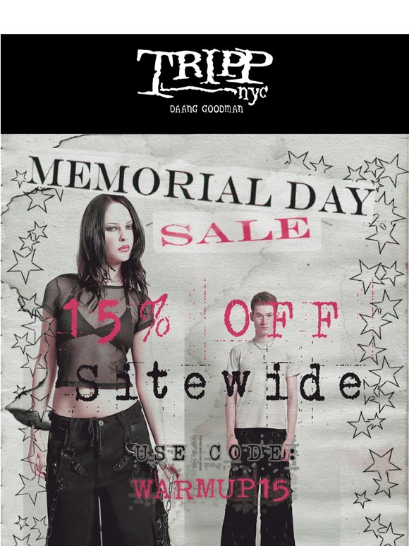 MEMORIAL DAY SALE ★ 15% OFF SITEWIDE