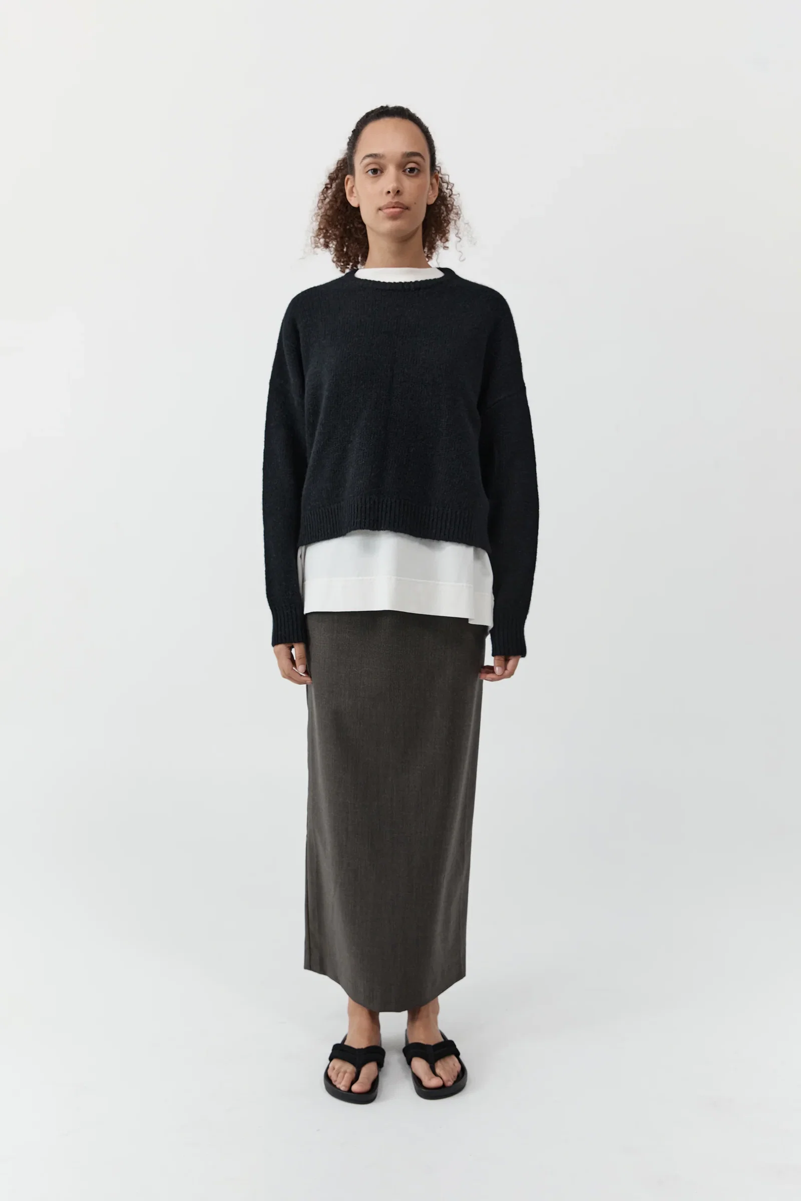 Image of Cropped Sweater - Black