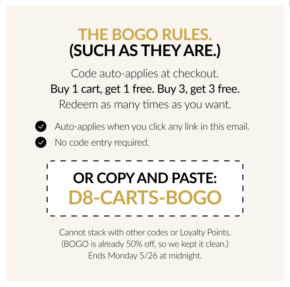 The BOGO Rules. 