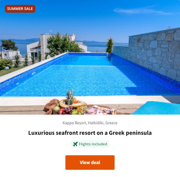 Luxurious seafront resort on a Greek peninsula