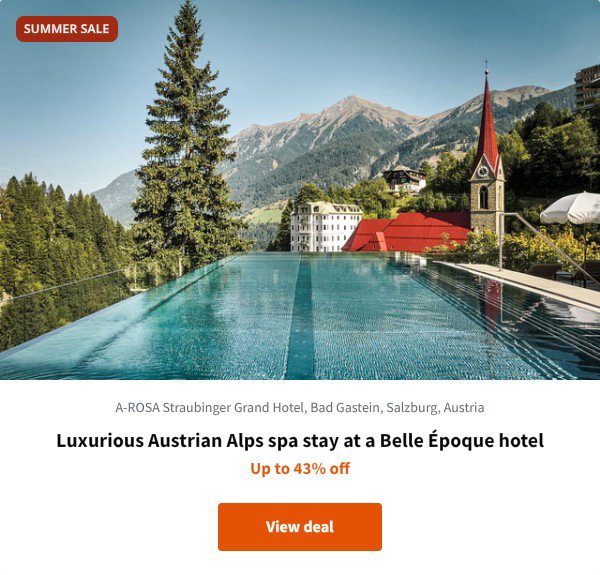 Luxurious Austrian Alps spa stay at a Belle Époque hotel