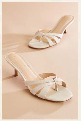 Shop Strappy Faux Leather Kitten Heels