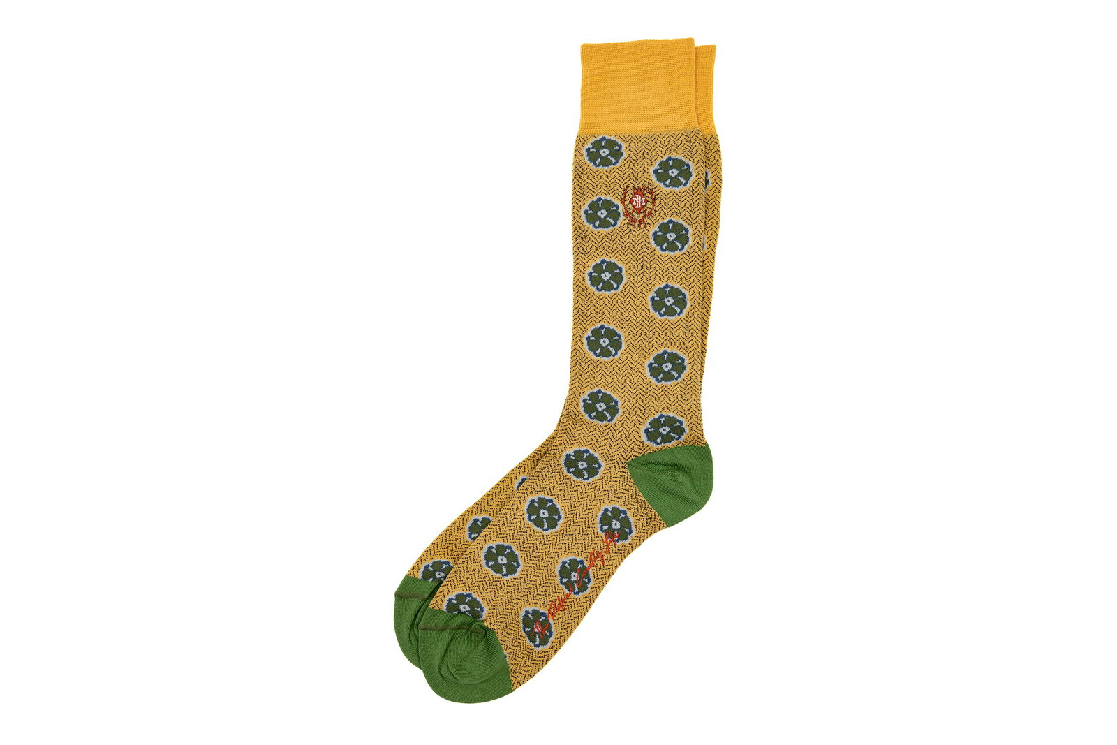 Image of Floral Peruvian Pima Cotton Socks - Pineapple