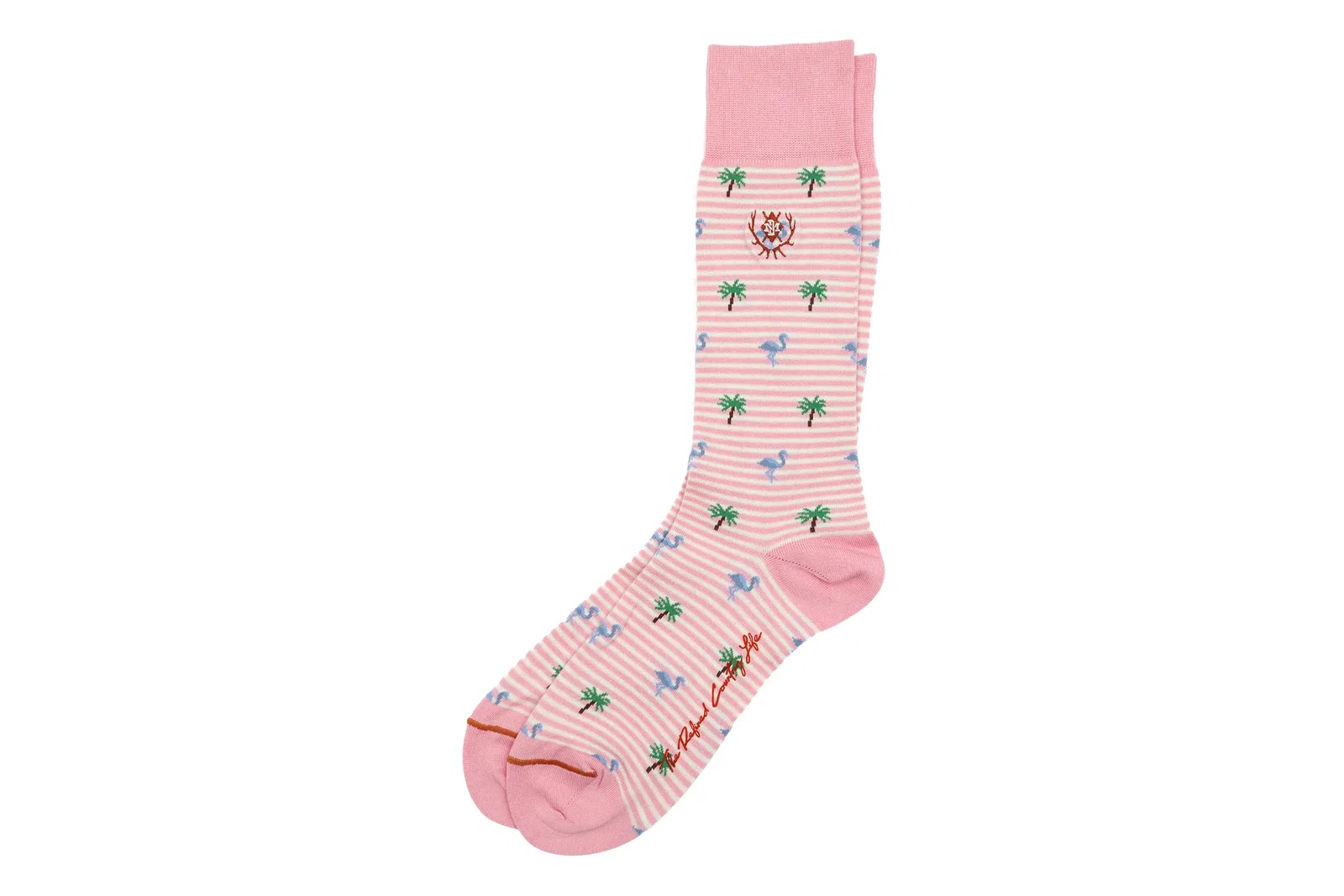 Image of Tropical Stripe Peruvian Pima Cotton Socks - Bubblegum