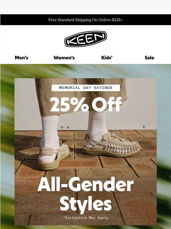 25% Off Styles for Everybody’s Feet