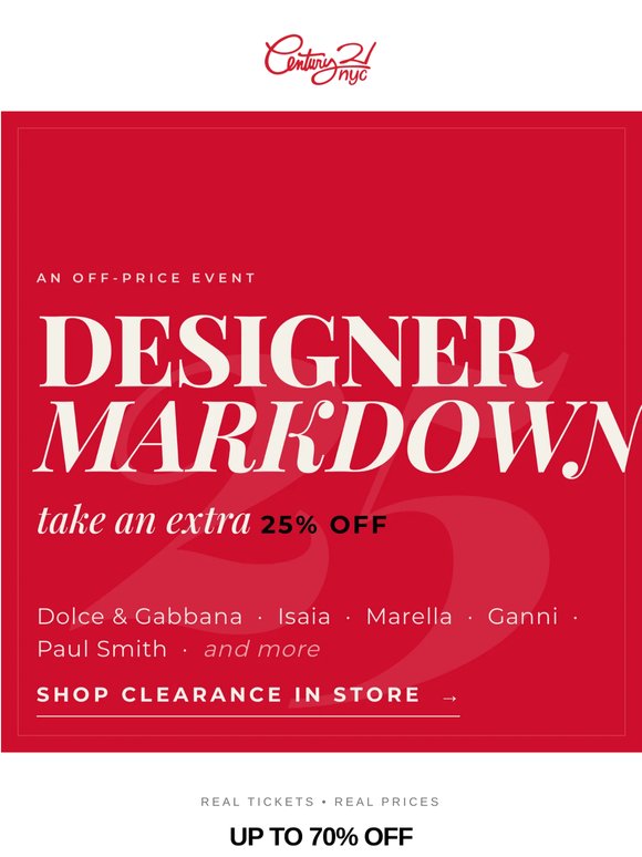 Designer Markdown Up to 70% Off 🚨