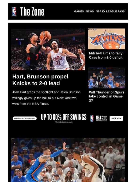 Hart, Brunson propel Knicks to 2-0 lead | Mitchell aims to rally Cavs from 2-0 deficit