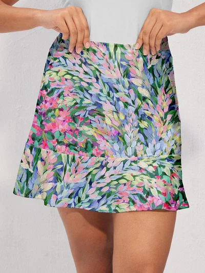 Botanical Energy Silky 17 Inch Ruffle Skort UPF50+