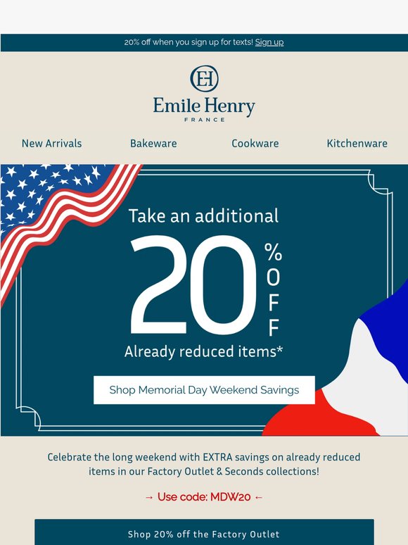 ✨ MDW SAVINGS: EXTRA 20% OFF ✨
