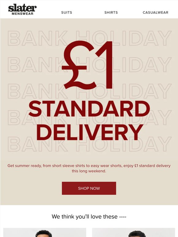 £1 Delivery This Bank Holiday