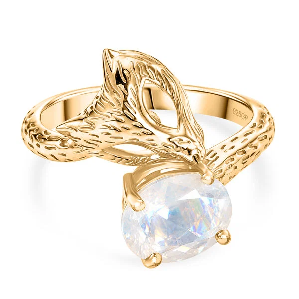 Regenbogen Mondstein Ring