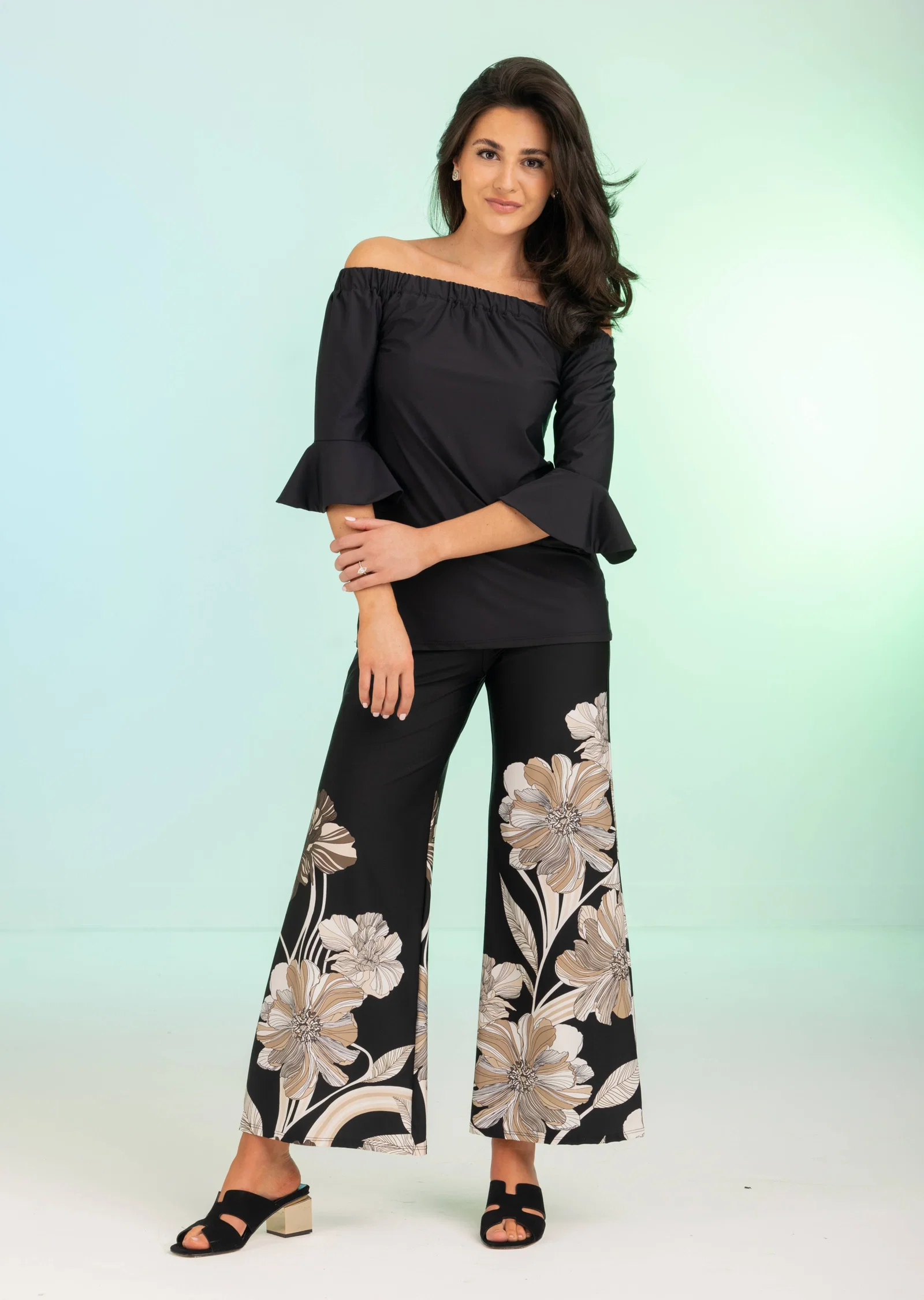 Image of Lyon Ankle Palazzo Pant without Cuff (LN-651)