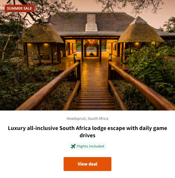 Luxury all-inclusive South Africa lodge escape with daily game drives