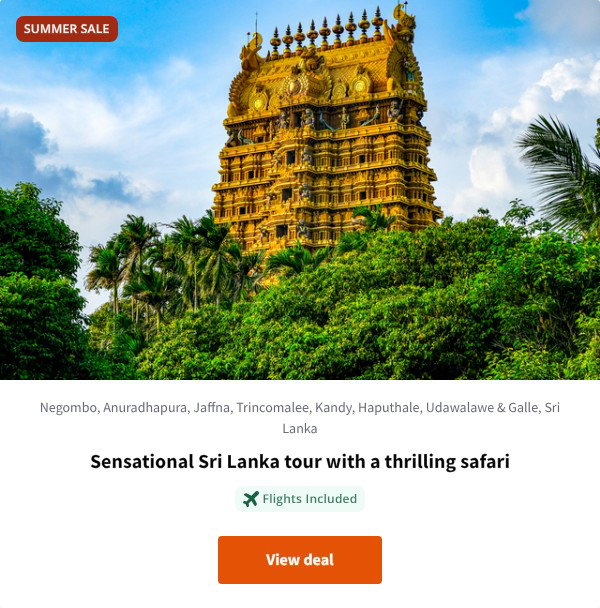 Sensational Sri Lanka tour with a thrilling safari