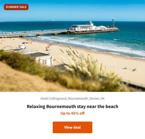 Relaxing Bournemouth stay near the beach