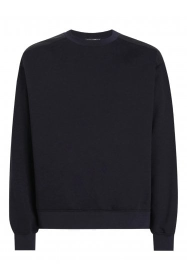 Plaque Cotton Sweatshirt Navy