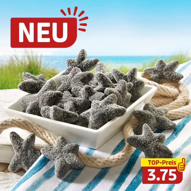 Neue Lakritz-Seesterne zum TOP-Preis in maritimer Küstenkulisse