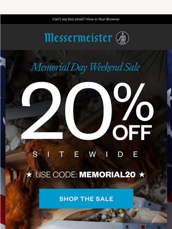 Memorial Day Sale: 20% Off Sitewide 🇺🇸