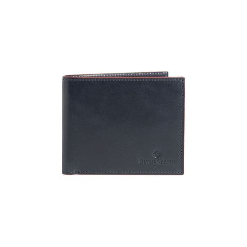 Simon Carter Red Edge Navy leather Wallet