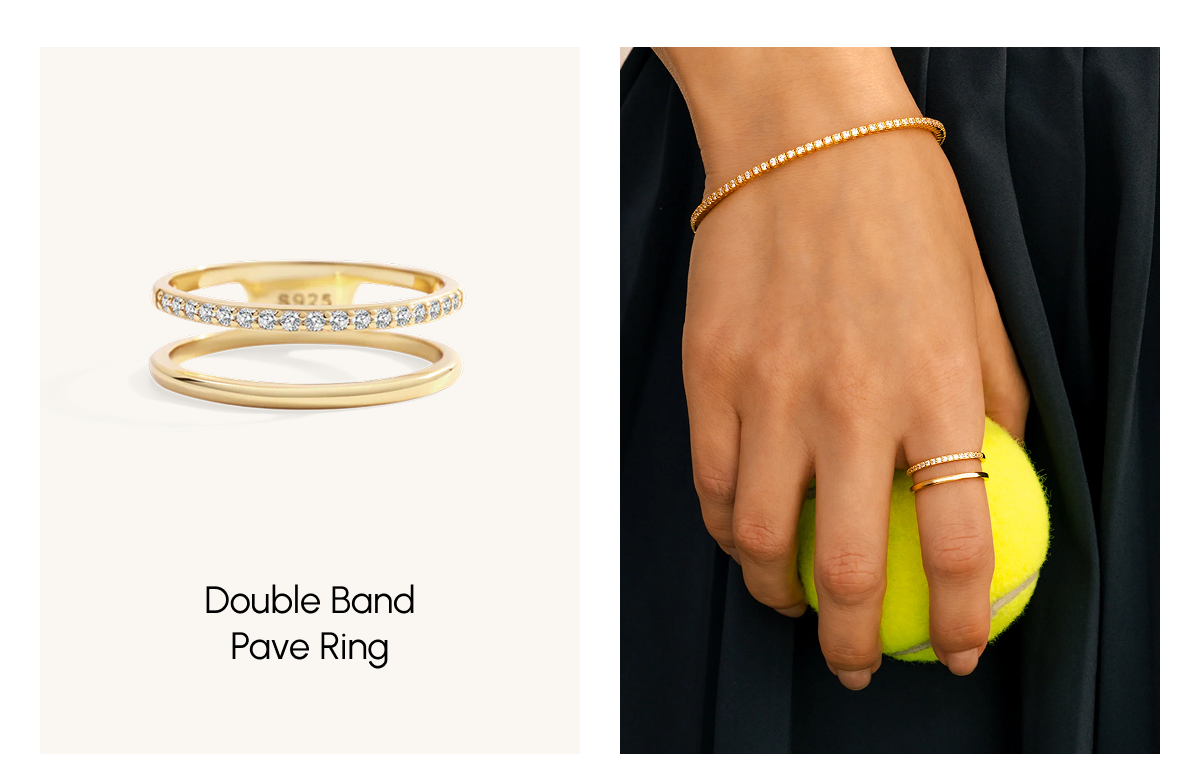 Double Band Pave Ring