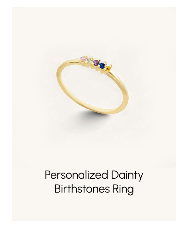Personalized Dainty Birthstones Ring