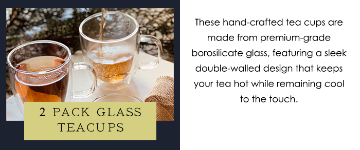 2 Pack Glass Teacups
