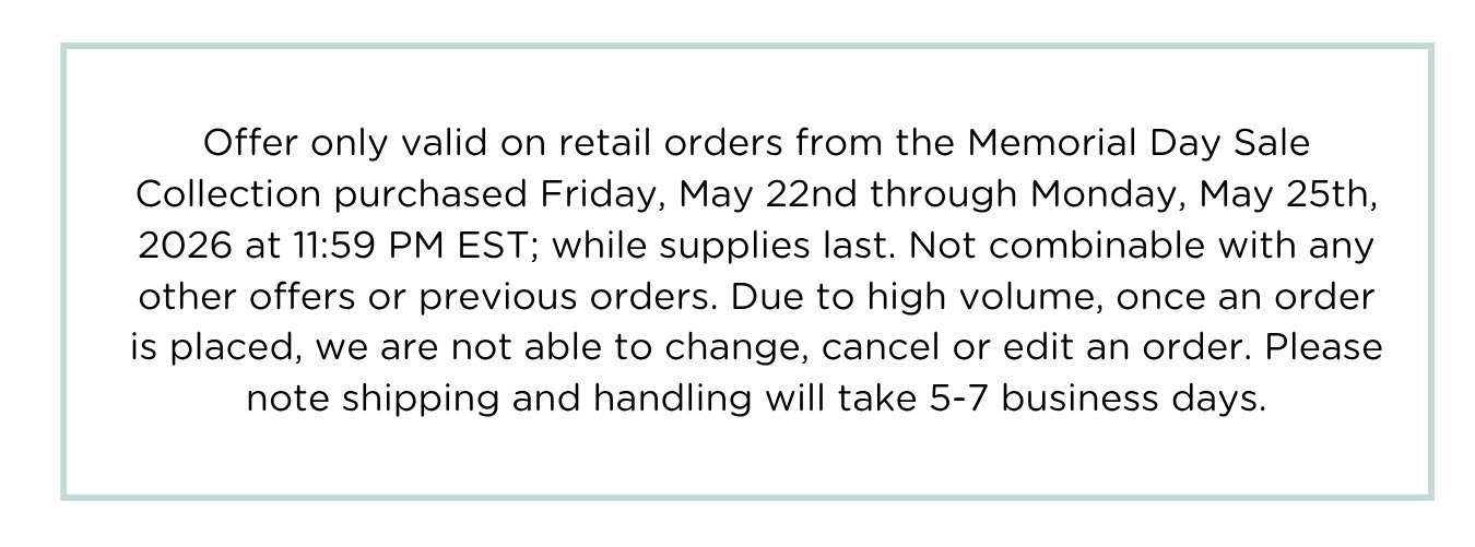 Memorial Day Sale Details