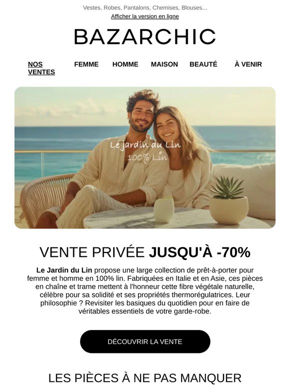 NEW | Le Jardin du Lin jusqu’à -70% : Les basiques de l'été