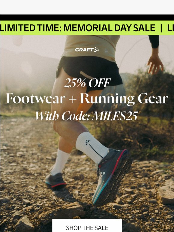 25% OFF RUNNING GEAR!