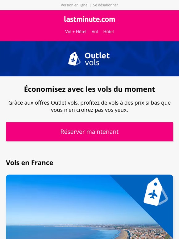 Outlet vols : commencez à économiser