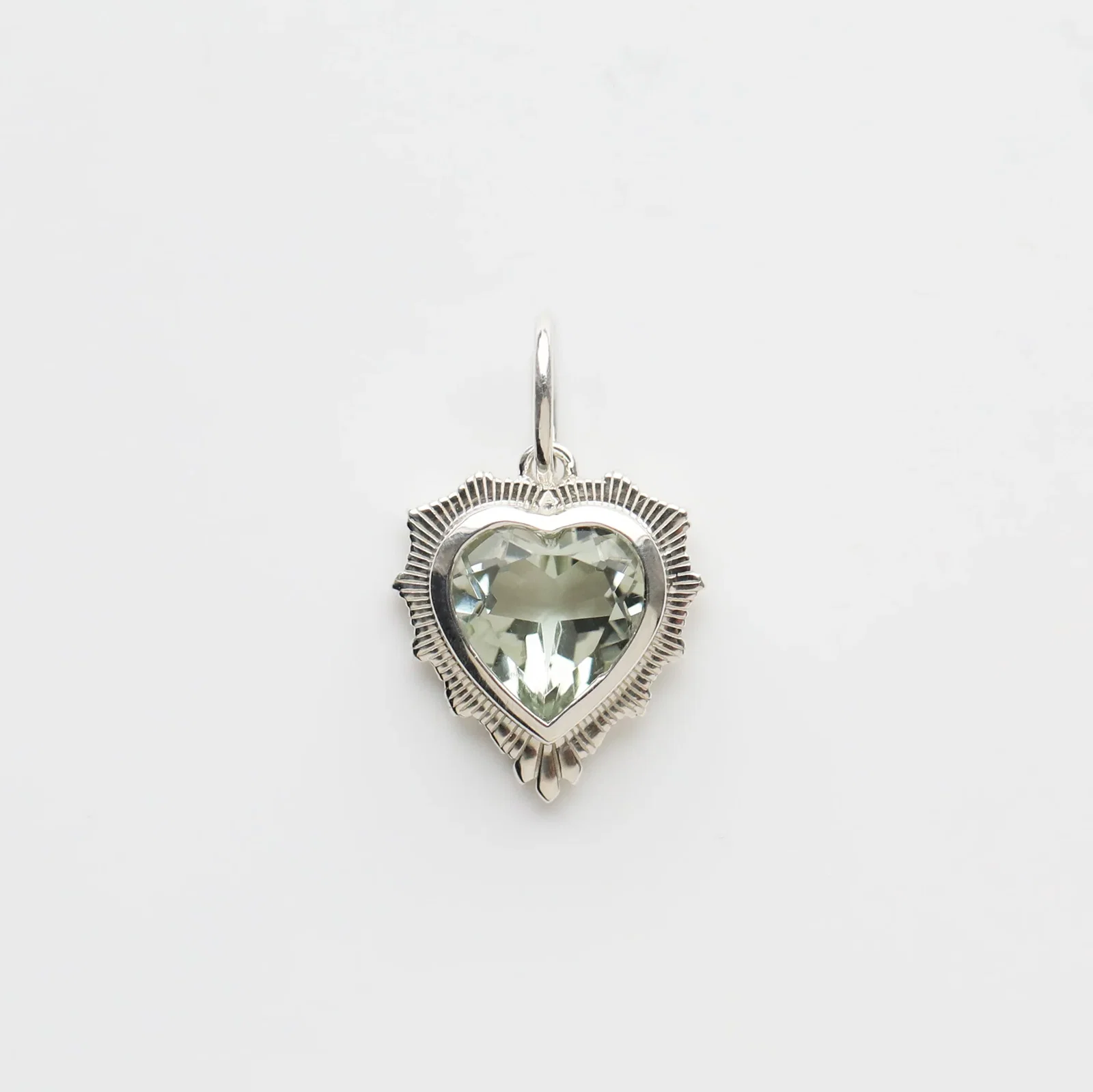 Image of Green Amethyst Vintage Heart Pendant
