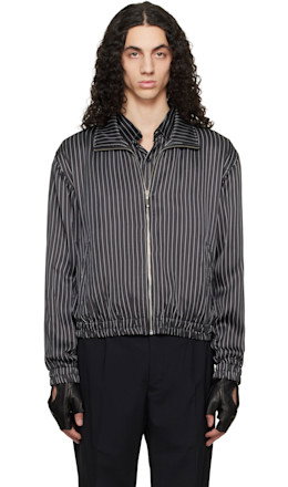 Black Pin Stripe Track Jacket - Ernest W. Baker