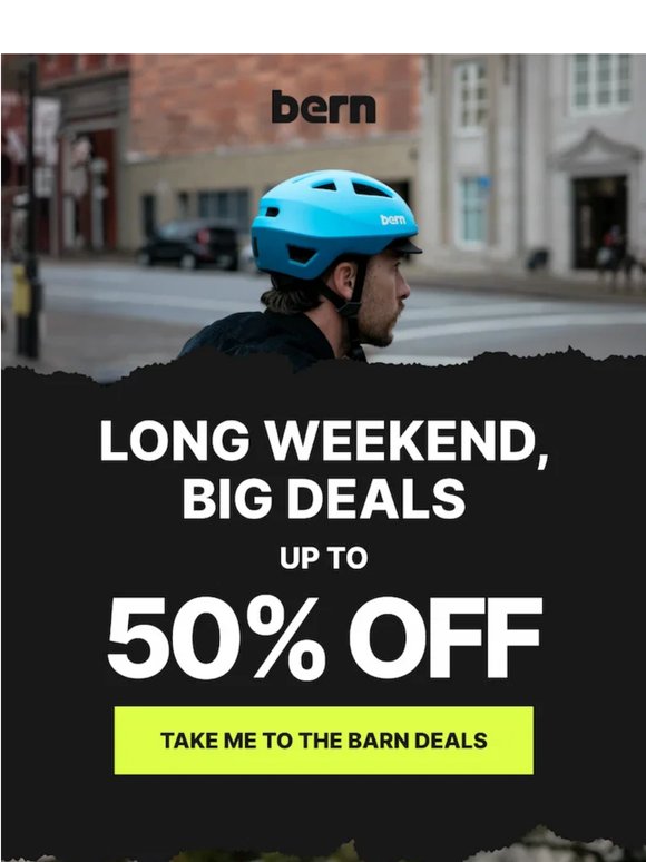 long weekend deals: up to 50% off best-selling bike helmets