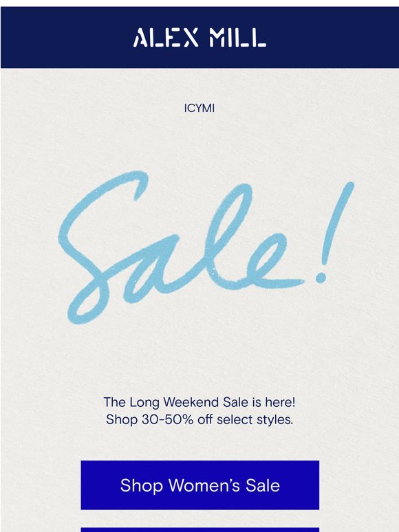 ICYMI: Sale is here
