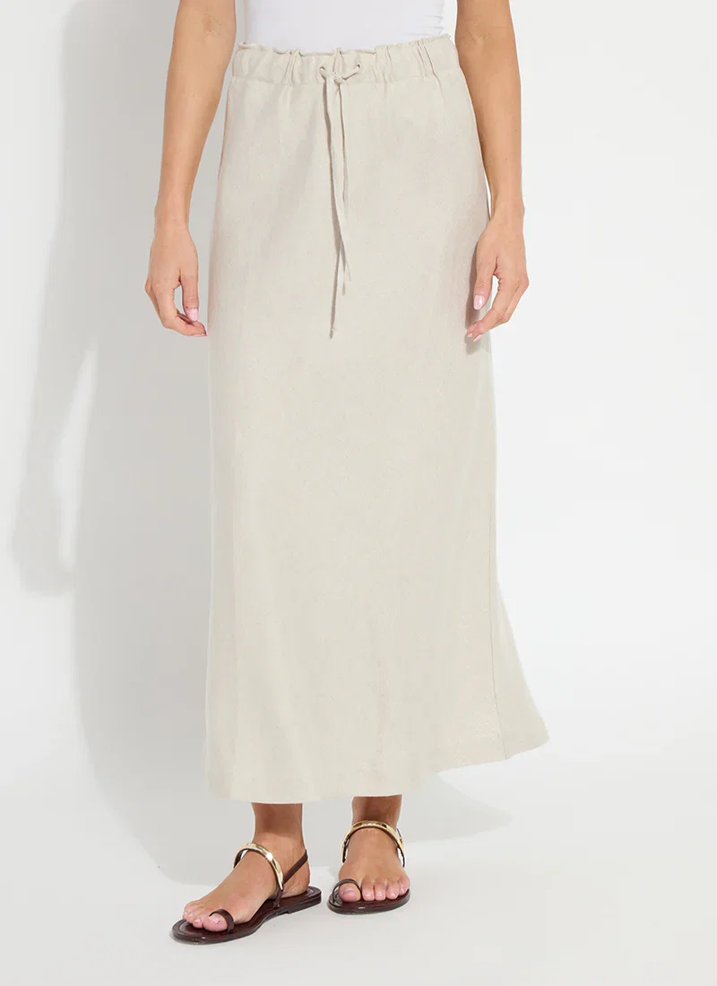 Image of Gabriela Linen Drawstring Skirt (35" Inseam)