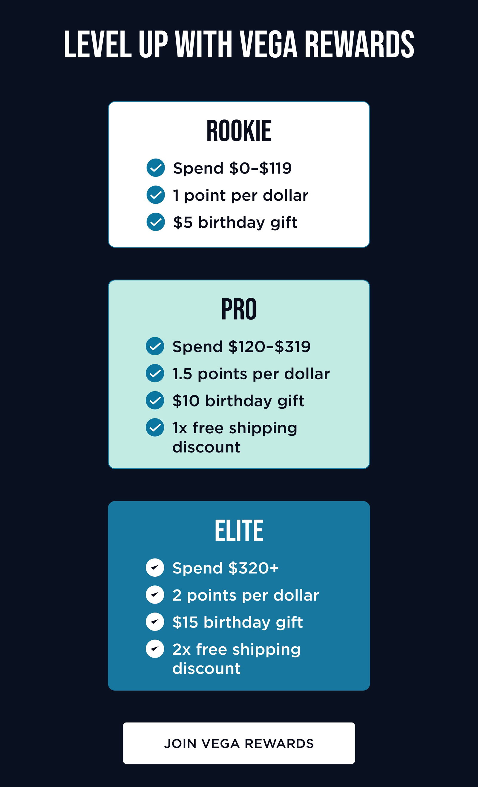 level up with vega rewards