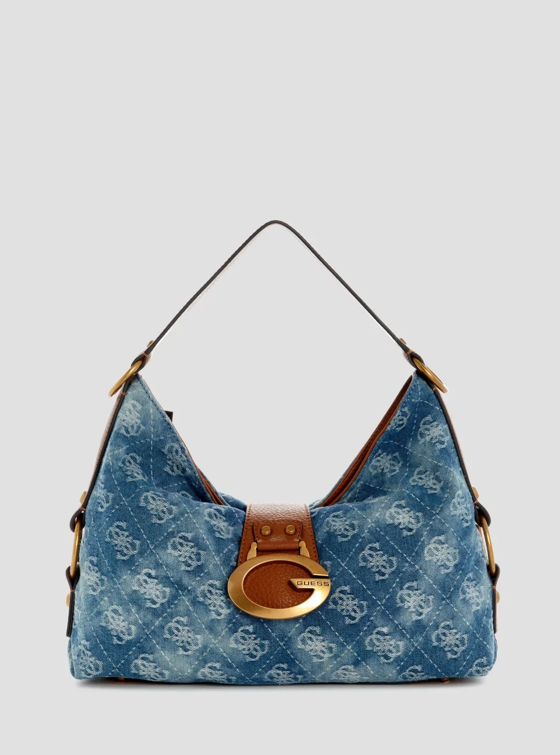 Image of Denim Logo Camden Shoulder Bag