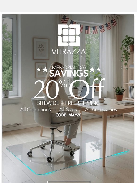 Vitrazza Glass Chair Mats now 20% OFF