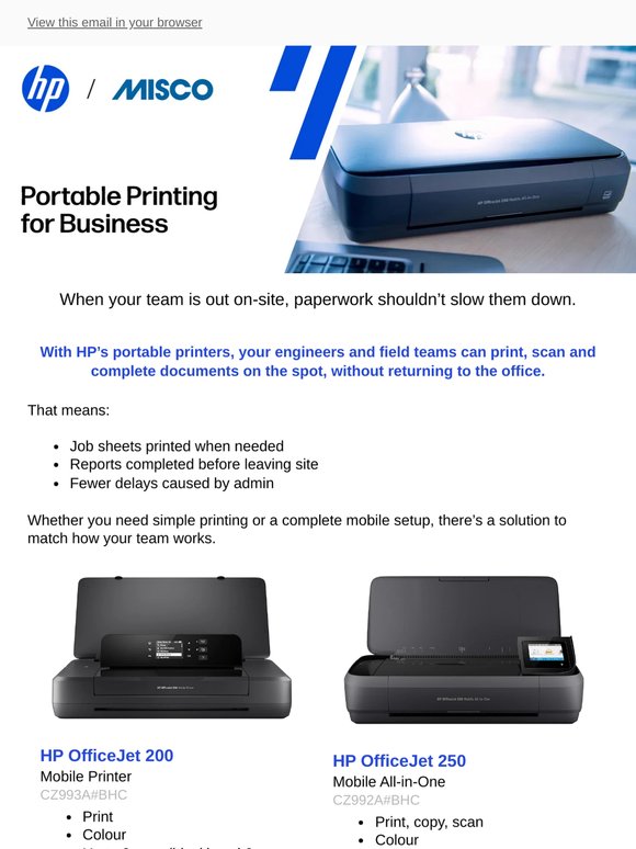 Portable Printing Built for Teams on the Move