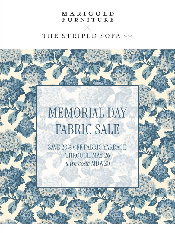 Memorial Day Fabric Sale Starts Now