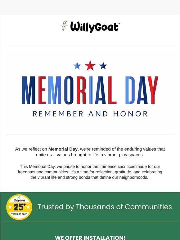 Honor, Play, & Lasting Memories This Memorial Day