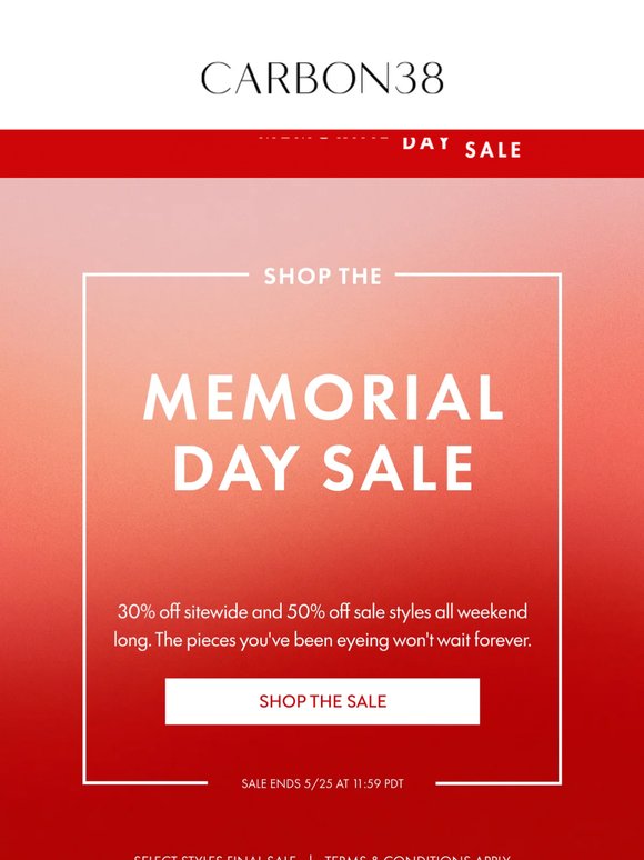 The Memorial Day Sale is on.