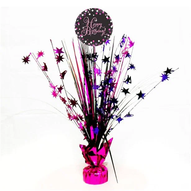 Image of Pink Happy Birthday Foil Table Centrepiece - 33cm