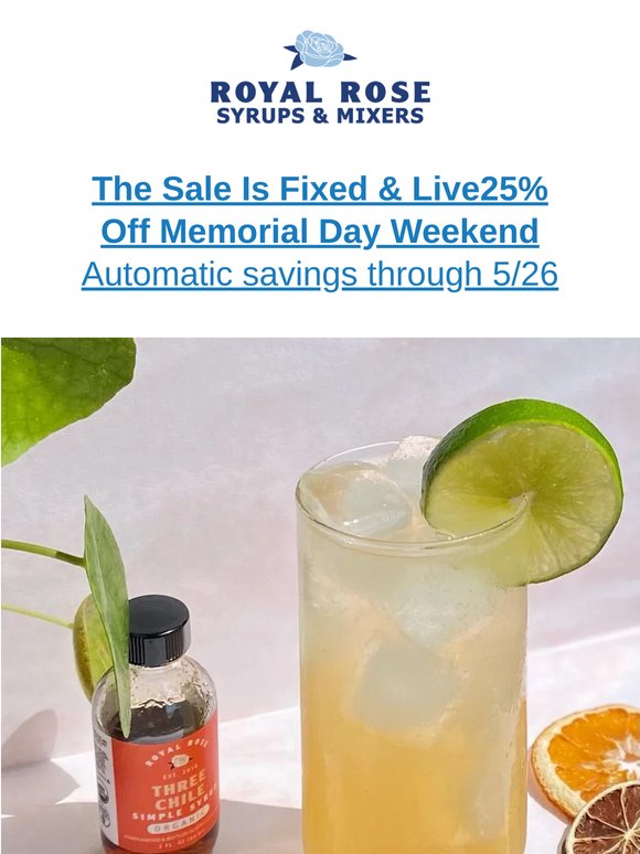 Our Memorial Weekend Sale Is Back Up and Running