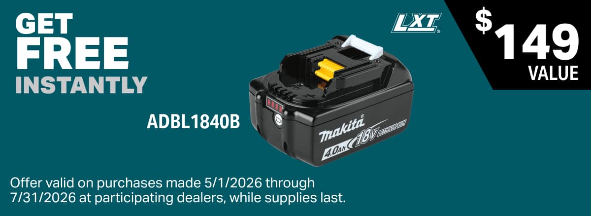 Buy an eligible kit and receive a free ADBL1840B