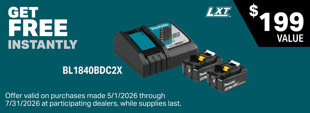 Buy an eligible tool and receive a free BL1840BDC2X