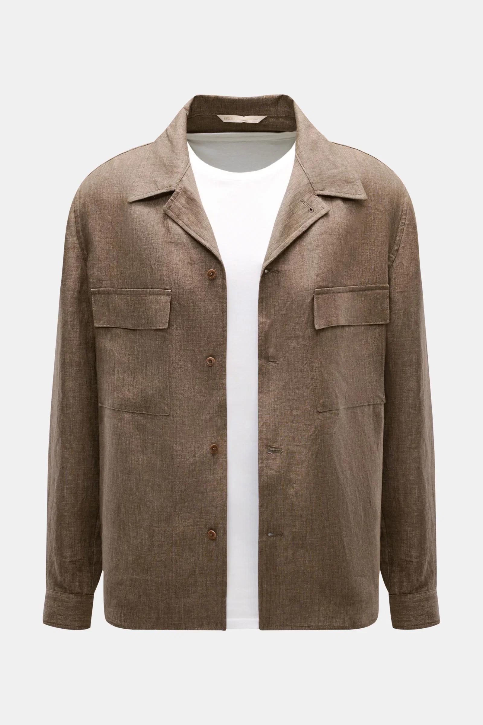Leinen-Overshirt braun