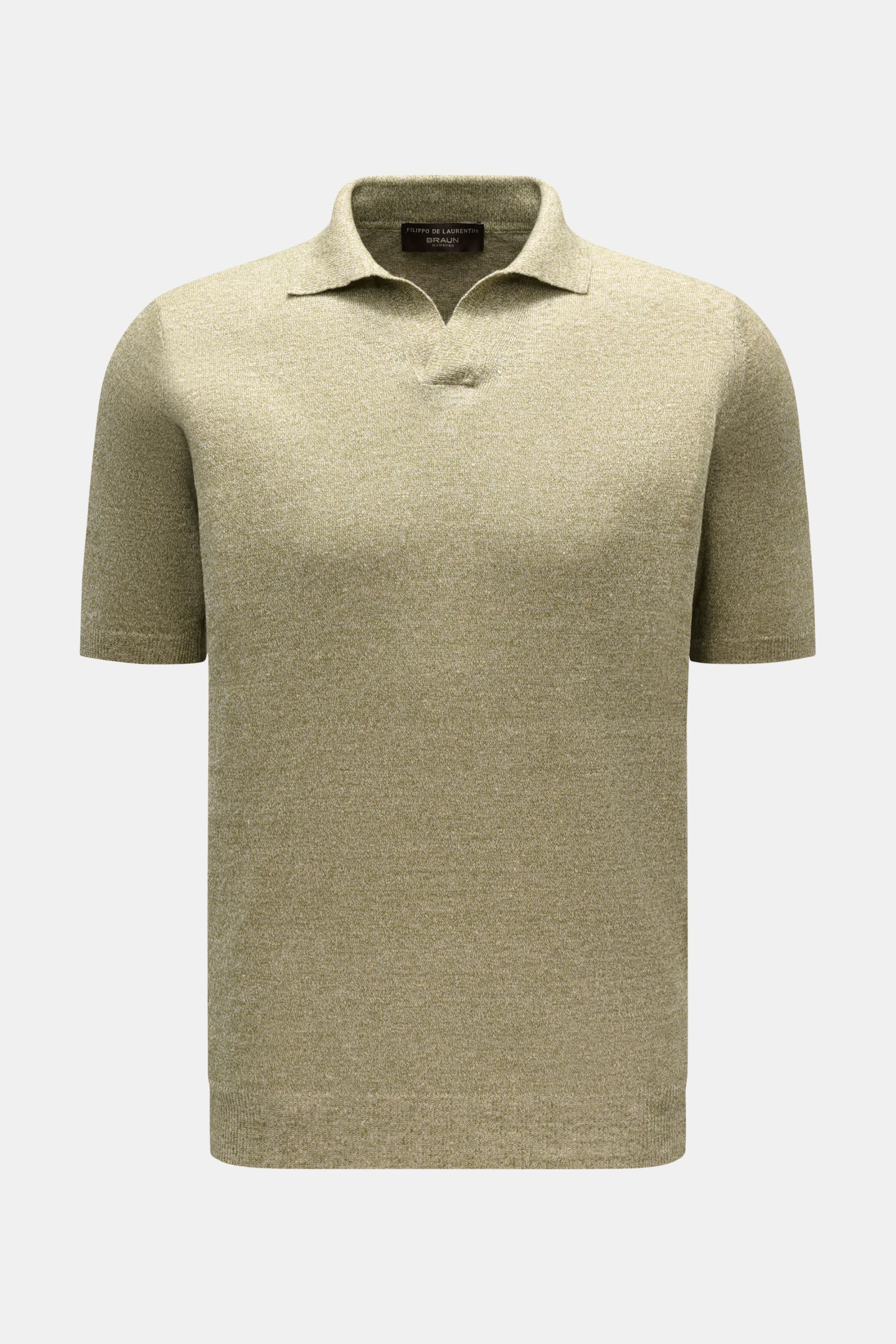Kurzarm-Strickpolo grün