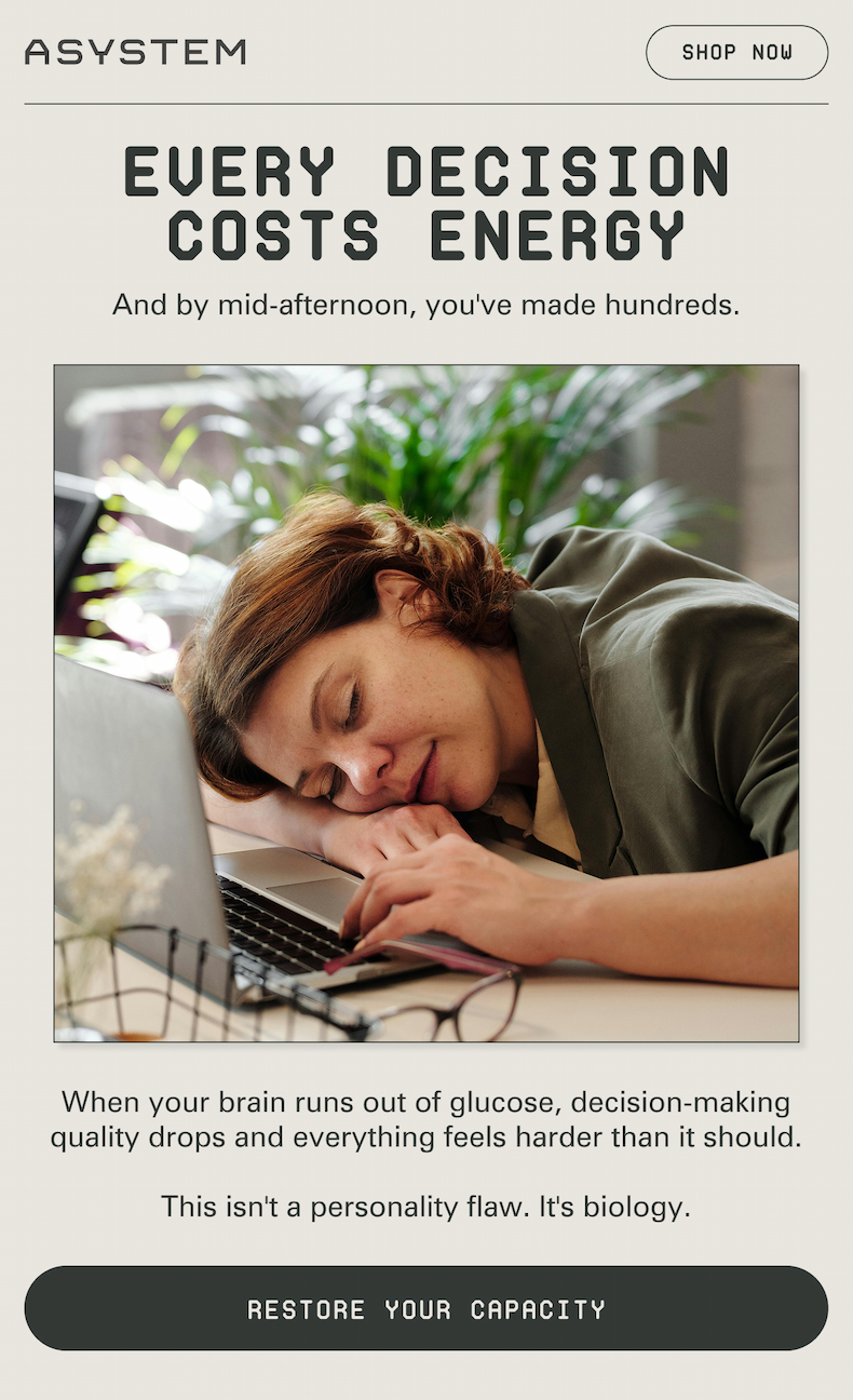 Every decision costs energy 